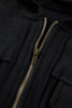 Pink Flap Pocket Drawstring Hood Zip Up Jacket