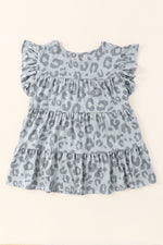 Pink Leopard Long Sleeve Satin Tie Shorts Two Piece Set