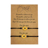 Heart-shaped Sunflower Wax Line Hand-woven Couple Friendship Card Bracelet