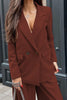 Buttoned Lapel Collar Long Sleeve Blazer and Pants Set