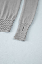 Ribbed Hem Round Neck Long Sleeve Sweater