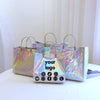 30Pcshigh-End Color Laser Handbag Silver Shopping Clothing Bag Gift Shop Packaging Bag Waterproof Wedding Party Custom Logo