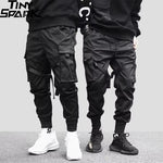 2024 Hip Hop Cargo Pants Pockets Men Streetwear Harajuku Joggers Pants Hiphop Swag Ribbion Harem Pants Fashion Casual Trousers