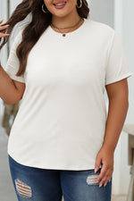 Gray Casual Plain Crew Neck Tee