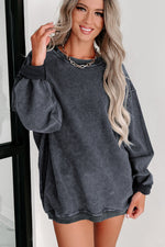 Gray Valentine Sequin XOXO Corded Crew Neck Sweatshirt