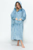Double Take Full Size Pocketed Hooded Midi Lounge Dress