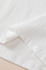 White Colorblock Star Patched Half Sleeve Oversized Tee