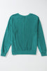 Notched Drop Shoulder Long Sleeve Sweatshirt