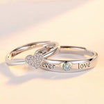 2Pcs/Set Romantic Couple Rings for Women Men Punk Heart ECG Black White Forever Love Promise Wedding Ring Valentine'S Day Gift