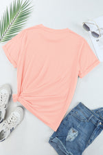 Gray Casual Plain Crew Neck Tee