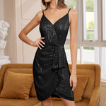 Women's Fashion Temperament Camisole V-neck Sequins Skinny Sheath Evening Dress