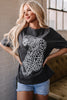 Medium Grey Vintage Cheetah Printed Mineral Wash Graphic Tee