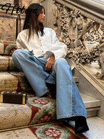 Elegant Hollow Out Single Breasted Shirts Women Loose Lapel Raglan Sleeve Long Blouse Female 2025 Spring Lady Commute Outwear