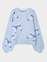 Bow Round Neck Long Sleeve Sweater