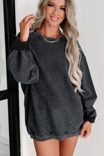 Gray Valentine Sequin XOXO Corded Crew Neck Sweatshirt