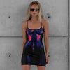 Women's Fashion Personality Print Halter Slim Package Hip Dress