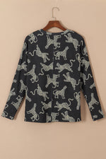 Red Sequined Heart Printed Sleeves Valentine Fashion Top