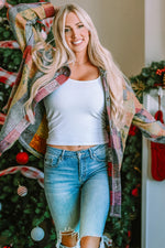 Multicolor Brushed Checked Western Buttoned Jacket