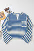Stripe Chest Pocket Notched Top