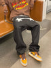 Baggy Jeans Men Fashion Designer Black Star Printed Trend