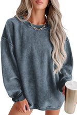 Gray Valentine Sequin XOXO Corded Crew Neck Sweatshirt