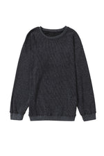 Gray Valentine Sequin XOXO Corded Crew Neck Sweatshirt