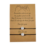 Heart-shaped Sunflower Wax Line Hand-woven Couple Friendship Card Bracelet