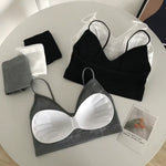 Women'S Sports Bra Set Underwear Bra Korean Style Push up No Steel Ring Bra Sexy Tube Top High Elastic Panty Set