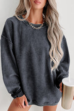Gray Valentine Sequin XOXO Corded Crew Neck Sweatshirt