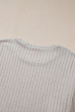 Khaki Ribbed Knit V Neck Slouchy Two-piece Outfit