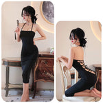 Sexy Dress Hanging Neck Backless Strap Suspender Buttocks Wrapped Long Skirt Woman Clothes Evening Dresses Cheap Clothes Xxx
