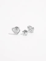 925 Sterling Silver Inlaid Zircon Heart Earrings