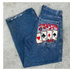 Hip Hop Fashion Brand Straight Jeans Loose Wide Leg Cropped Pants