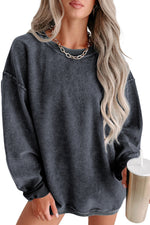 Gray Valentine Sequin XOXO Corded Crew Neck Sweatshirt