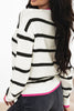 Striped Round Neck Drop Shoulder Sweater