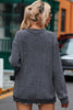 Gray Valentine Sequin XOXO Corded Crew Neck Sweatshirt