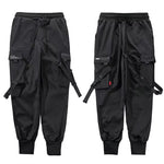 2024 Hip Hop Cargo Pants Pockets Men Streetwear Harajuku Joggers Pants Hiphop Swag Ribbion Harem Pants Fashion Casual Trousers