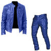 Leather Coat Leather Pants Two-piece PU Casual