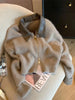 Spliced Leather Collar Knit Sweater Fashion Double Zipper Cardigan Women'S Autumn/Winter New Soft Vintage Long Sleeve Streetwear