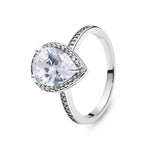 Original 925 Sterling Silver Rings for Women Love Heart Crown Crystals Rose Gold Engagement Wedding Stacking Ring Jewelry Gift