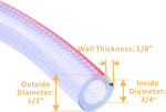 Soft Braided PVC Tubing - 1/2