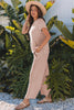 Wild Wind Solid Corded Knit Short Sleeve T Shirt and Wide Leg Pants Set