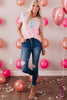Leopard V-Neck Short Sleeve Tee Shirt