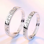 2Pcs/Set Romantic Couple Rings for Women Men Punk Heart ECG Black White Forever Love Promise Wedding Ring Valentine'S Day Gift