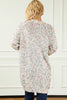 Dark Pink Colorful Spots Knitted V Neck Casual Sweater