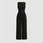 Mia Muse Women'S Jumpsuits & Playsuits All Seasons Korean Solid Color Sleeveless Round-Neck Casual One Pieces Outfits Bodysuits