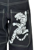 Y2K Casual White Tiger Print Trend Vintage Street Denim Pants Straight Wide Leg Jeans for Men Women Gothic Fashion Baggy Jeans