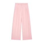 TRAF Women 2 Piece Set Halter Neck Single-Breasted Pocket Sleeveless Halter Vest Tops+High Waist Zipper Pockets Wide Leg Pant