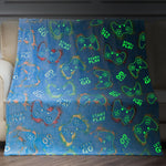 Dinosaur Gifts Toys for Kids Boys - Dino Glow in the Dark Blanket Christmas Birthday Gift for Age 1-14 Years Old Teens Child Toddler Girl Son Halloween Valentine'S Day Easter Presents Throw Gray