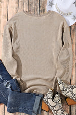 Gray Valentine Sequin XOXO Corded Crew Neck Sweatshirt